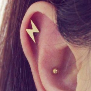 2 lightning bolt earrings